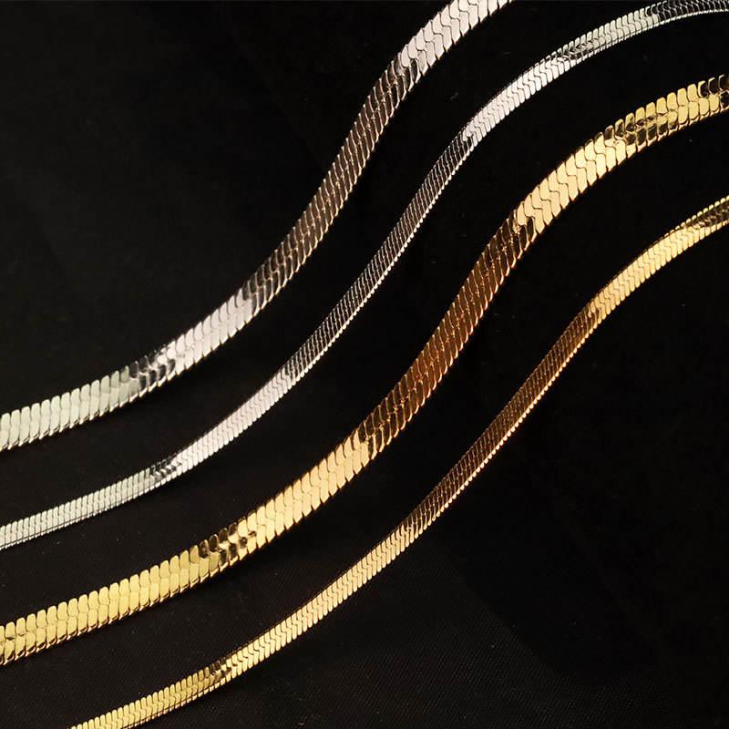 5MM 18K GOLD RAZOR CHAIN ALL SIZES