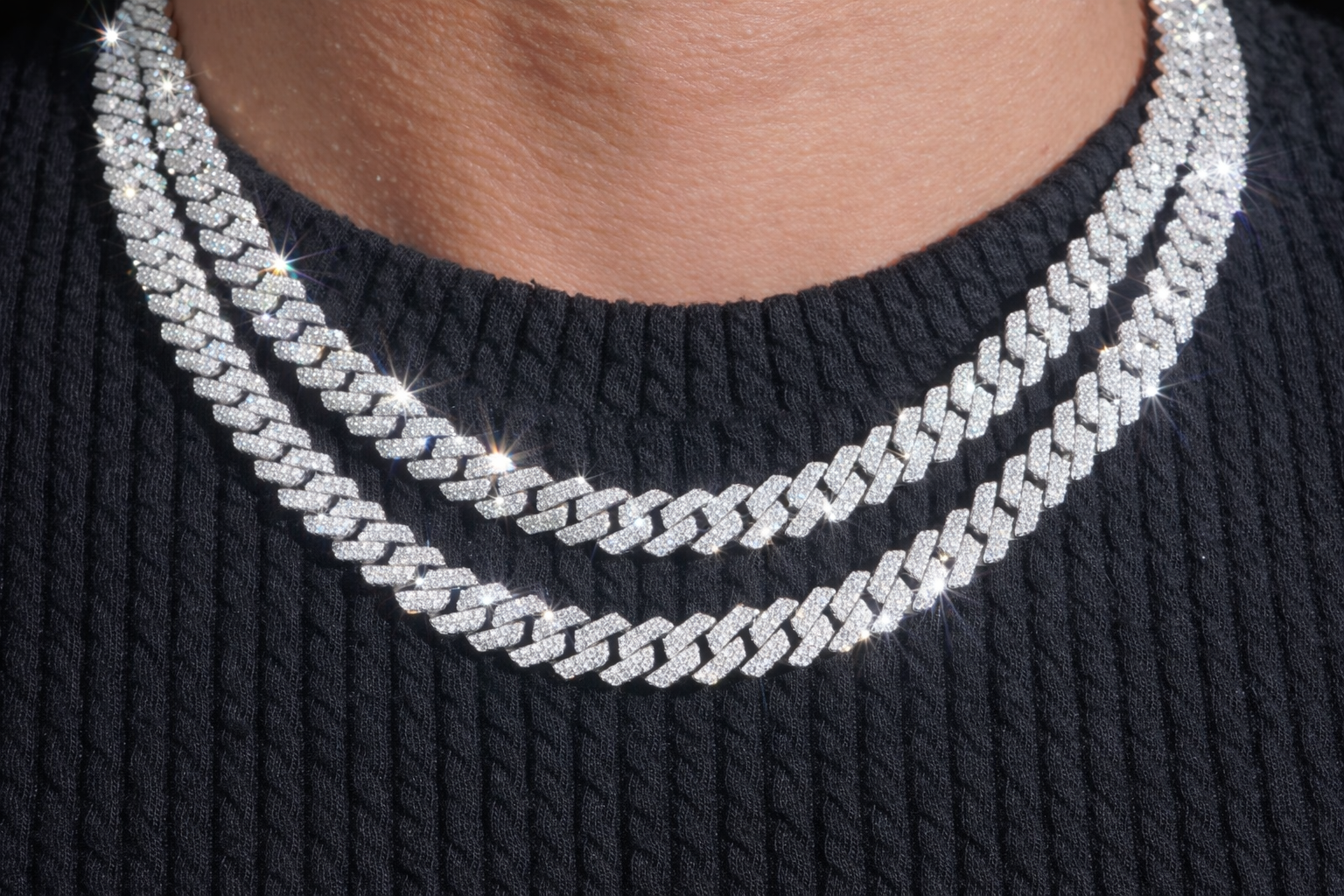 8MM CUBAN CHAIN 925 SILVER VVS1 MOISSANITE