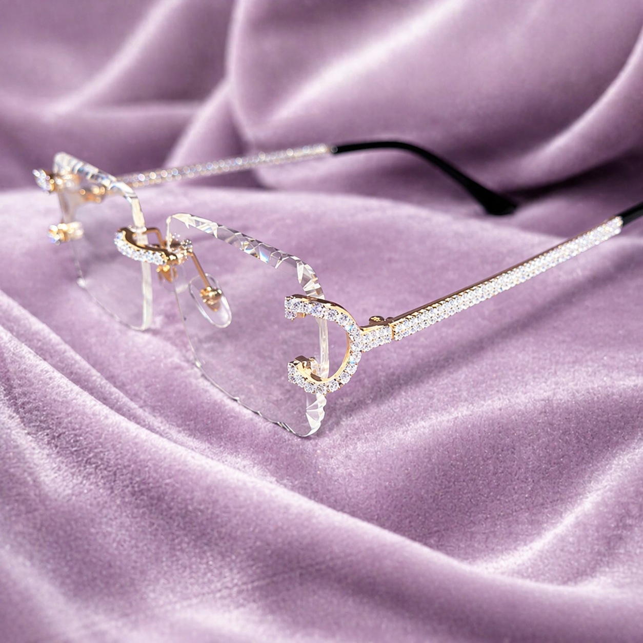 CLEAR DIAMOND SIMULANT GLASSES