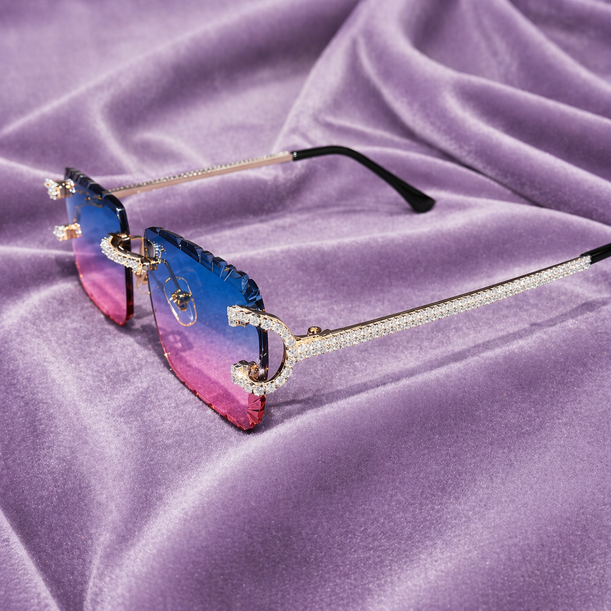 PINK/BLUE DIAMOND SIMULANT GLASSES