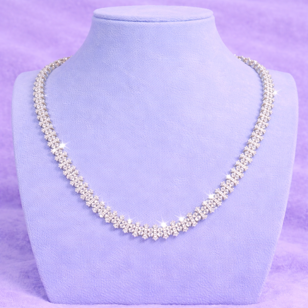 925 SILVER CROSS CHAIN VVS1 MOISSANITE