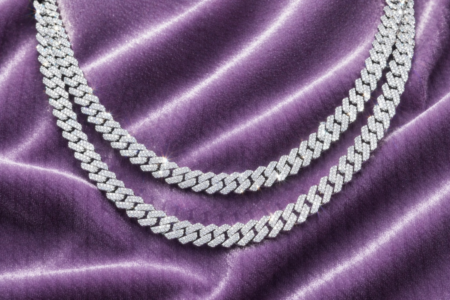 8MM CUBAN CHAIN 925 SILVER VVS1 MOISSANITE
