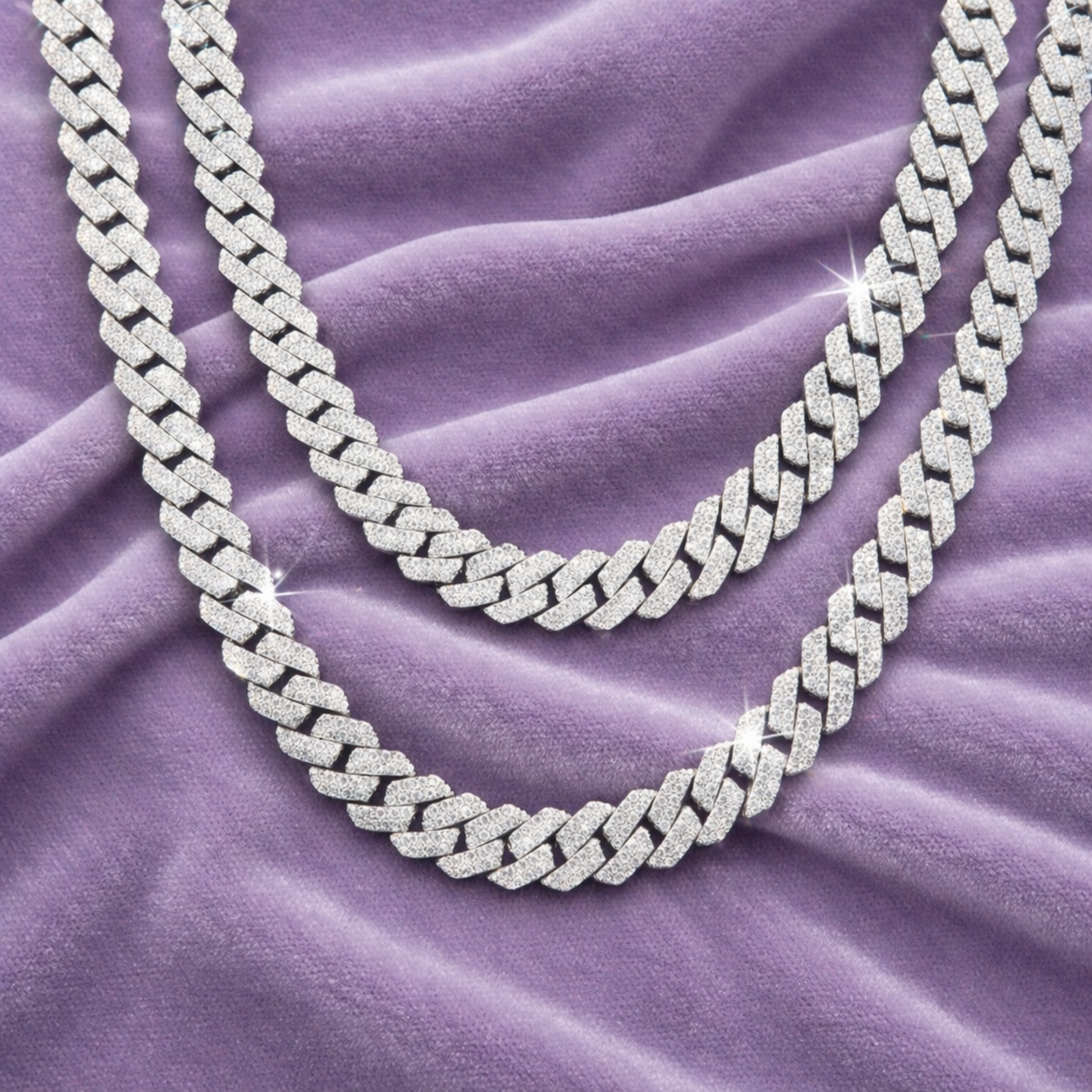 8MM CUBAN CHAIN 925 SILVER VVS1 MOISSANITE