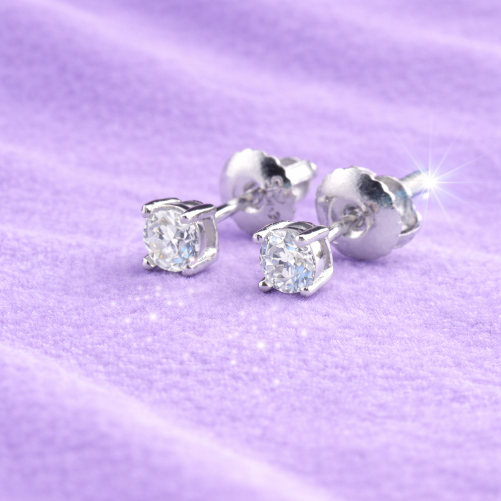 3MM MOISSANITE EARRINGS 925 SILVER