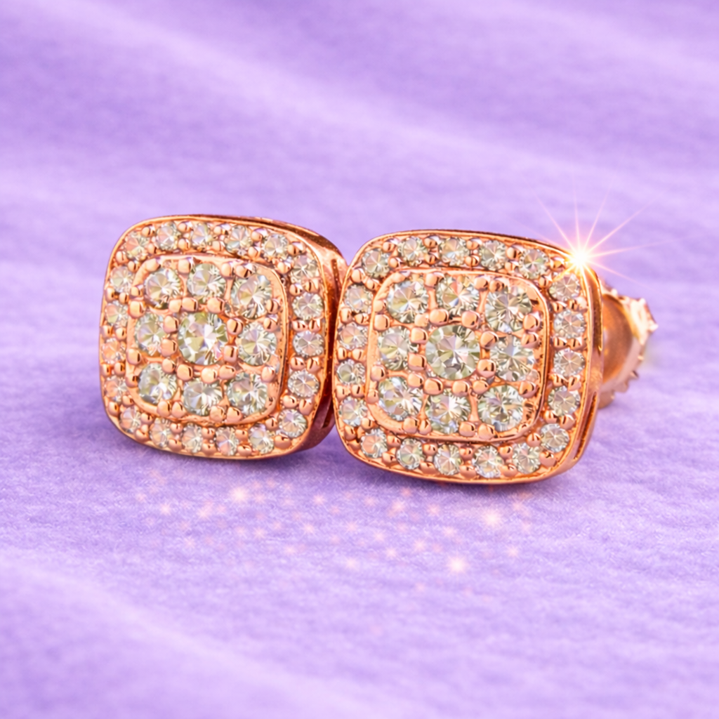 8MM MOISSANITE EARRINGS 925 SILVER