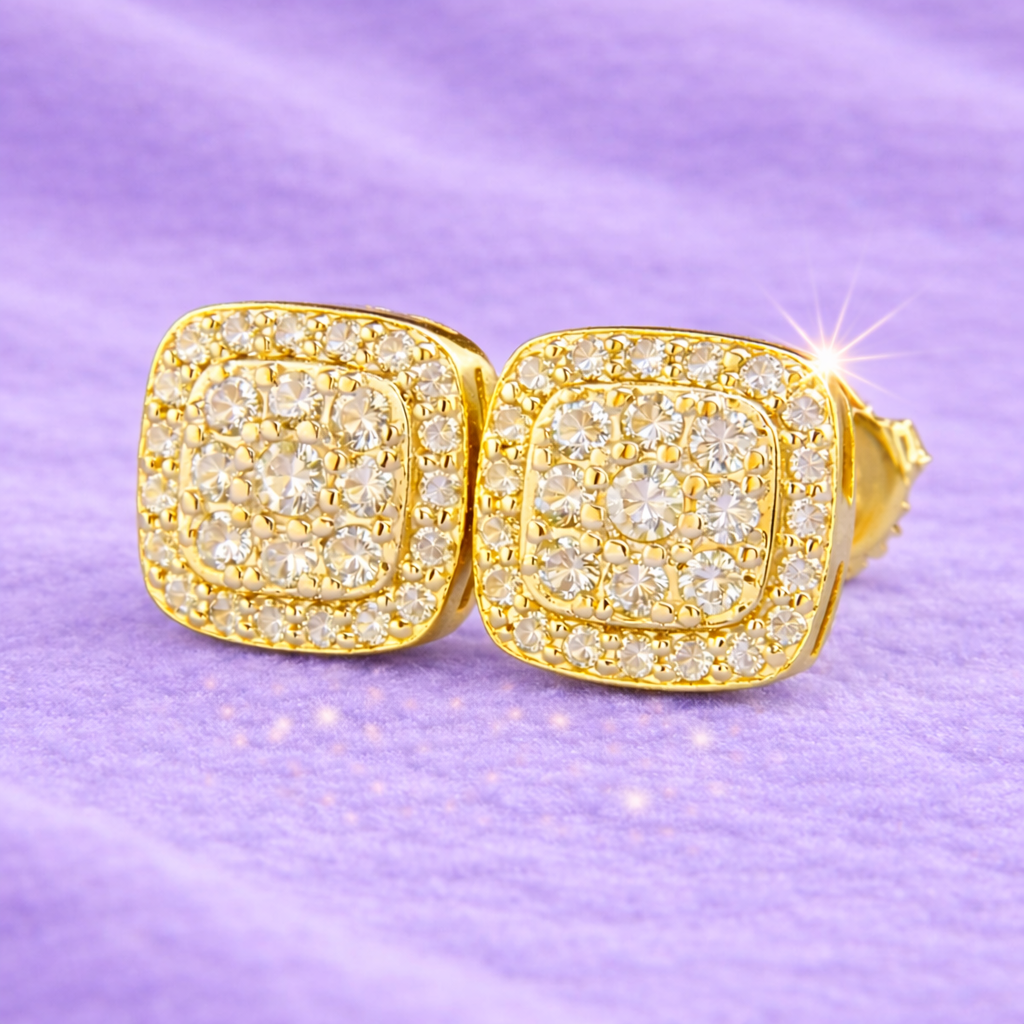 8MM MOISSANITE EARRINGS 925 SILVER