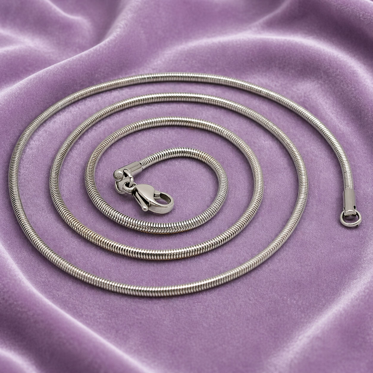 SNAKE CHAIN 18K WHITE GOLD SILVER