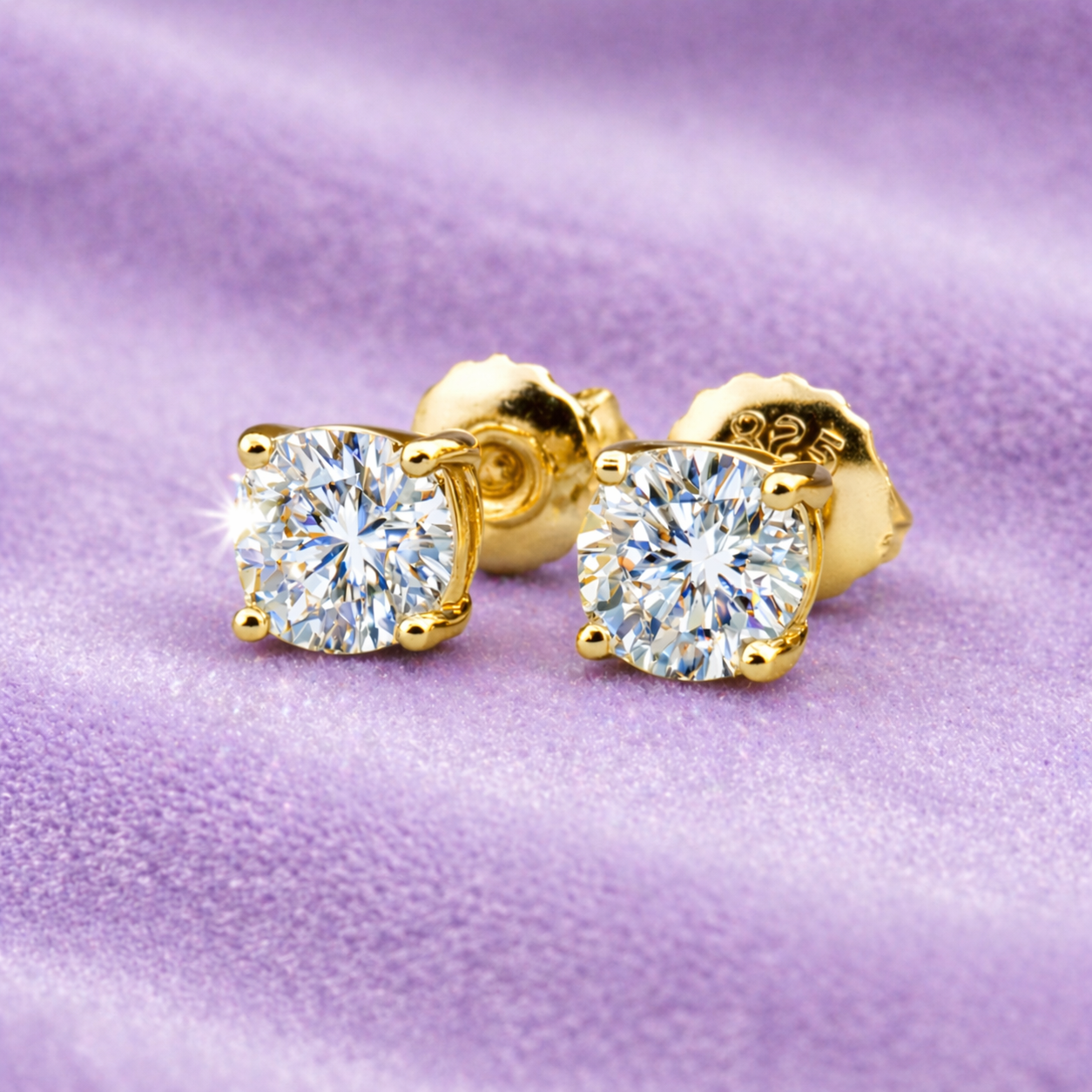 5MM MOISSANITE EARRINGS 925 SILVER