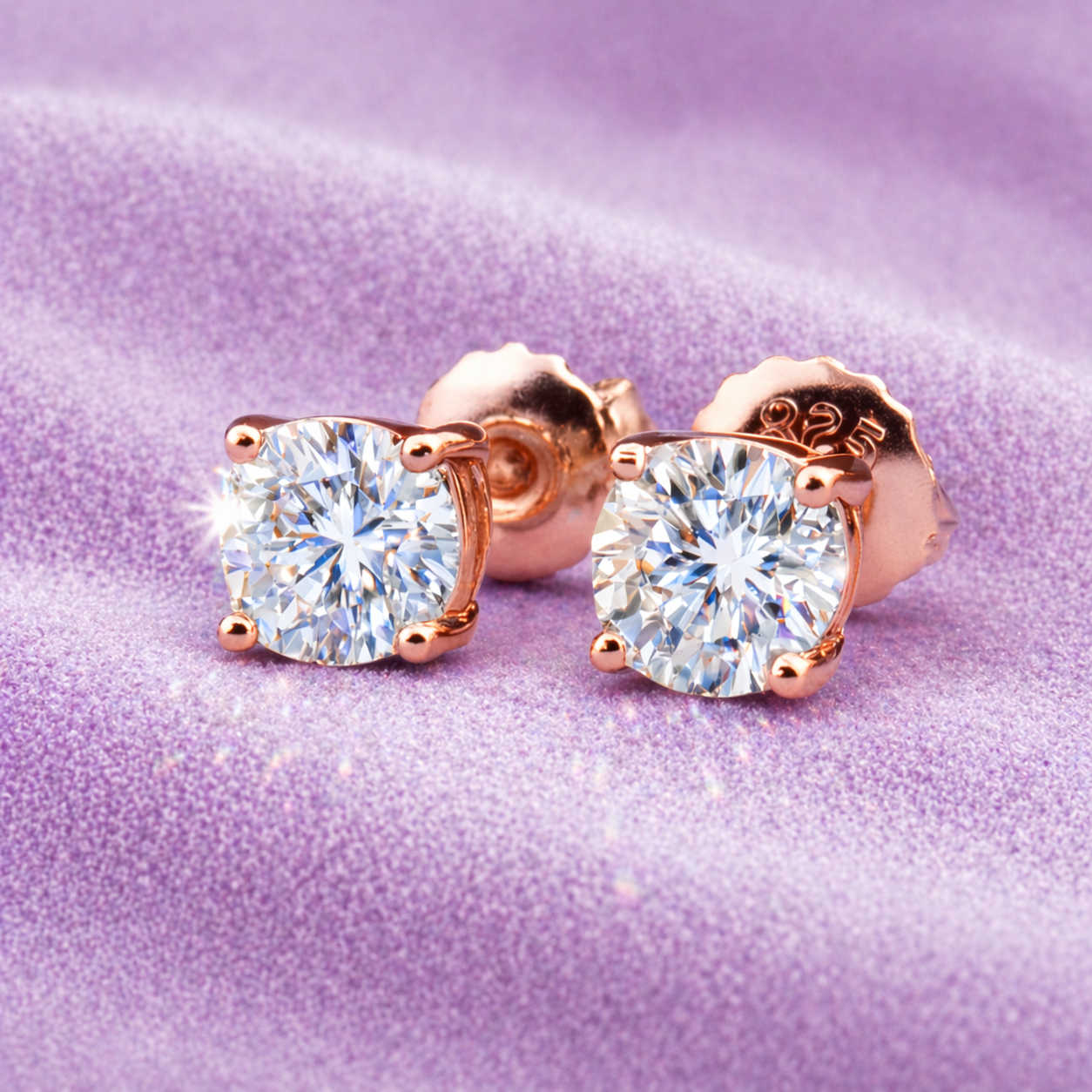5MM MOISSANITE EARRINGS 925 SILVER