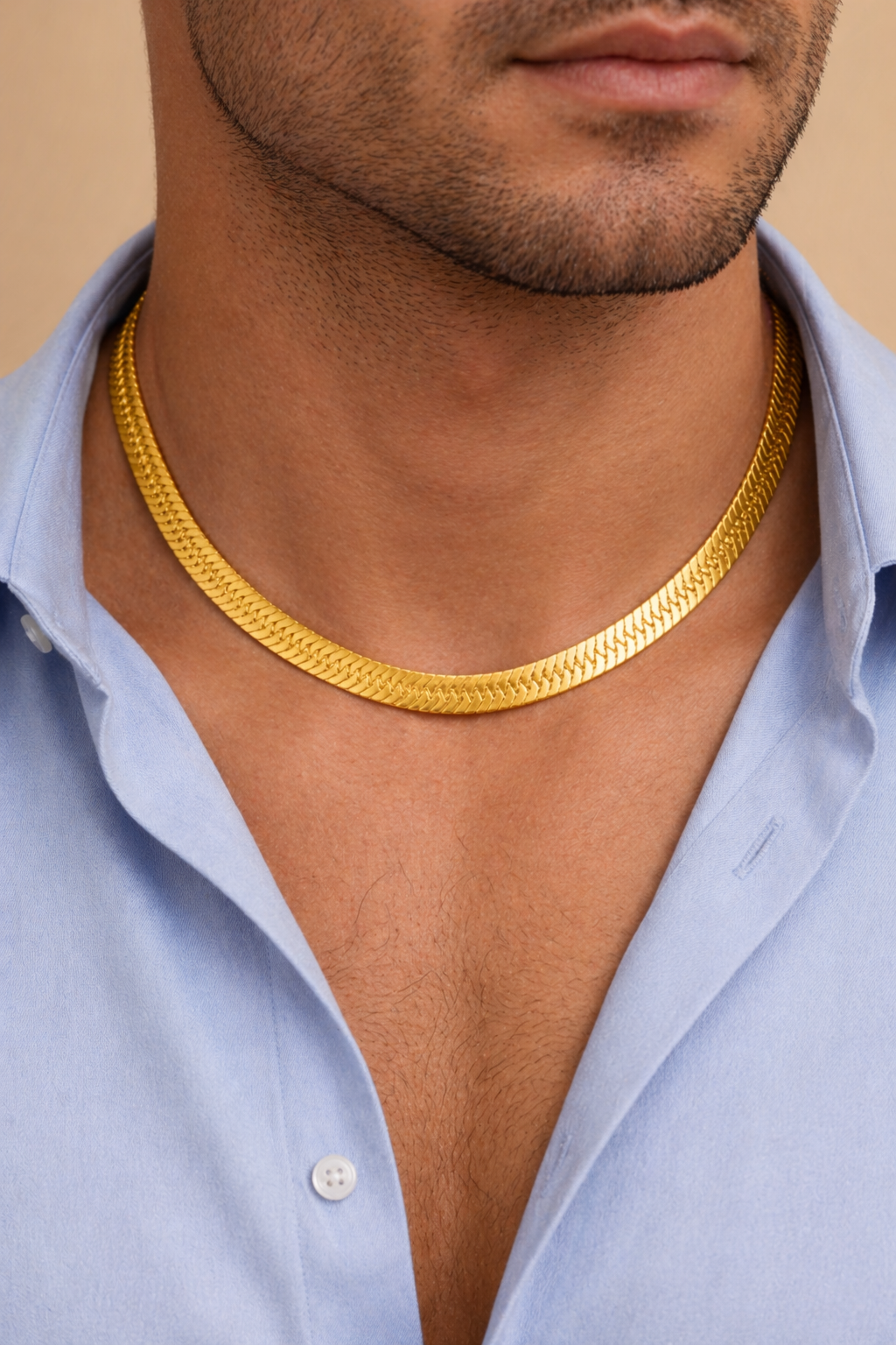 5MM 18K GOLD RAZOR CHAIN ALL SIZES