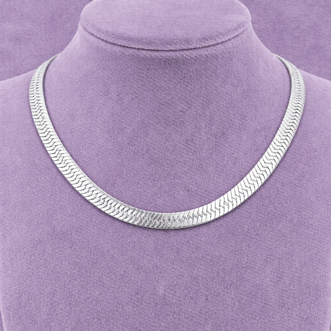 5MM 18K WHITE GOLD SILVER RAZOR CHAIN ALL SIZES