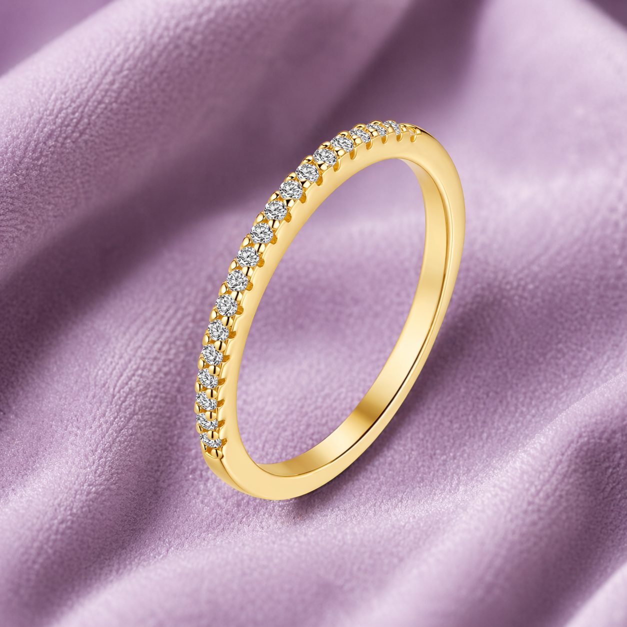 925 SILVER VVS1 ENGANGMENT RING MOISSANITE BAND 18K GOLD