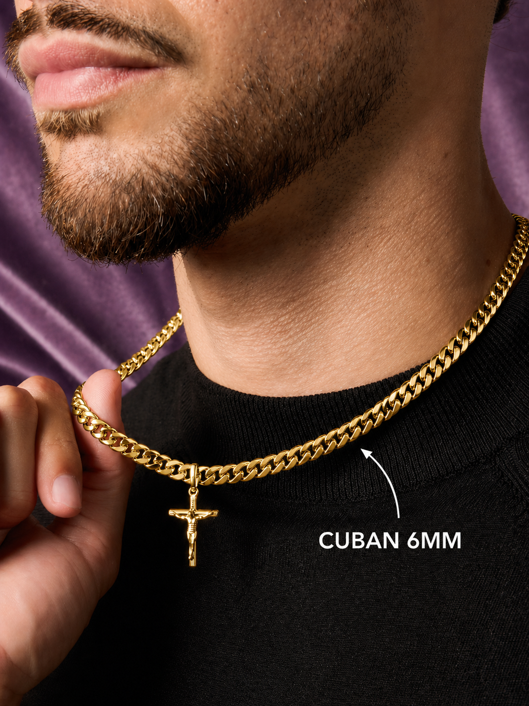 CUBAN LINK CHAIN 6MM 18K GOLD