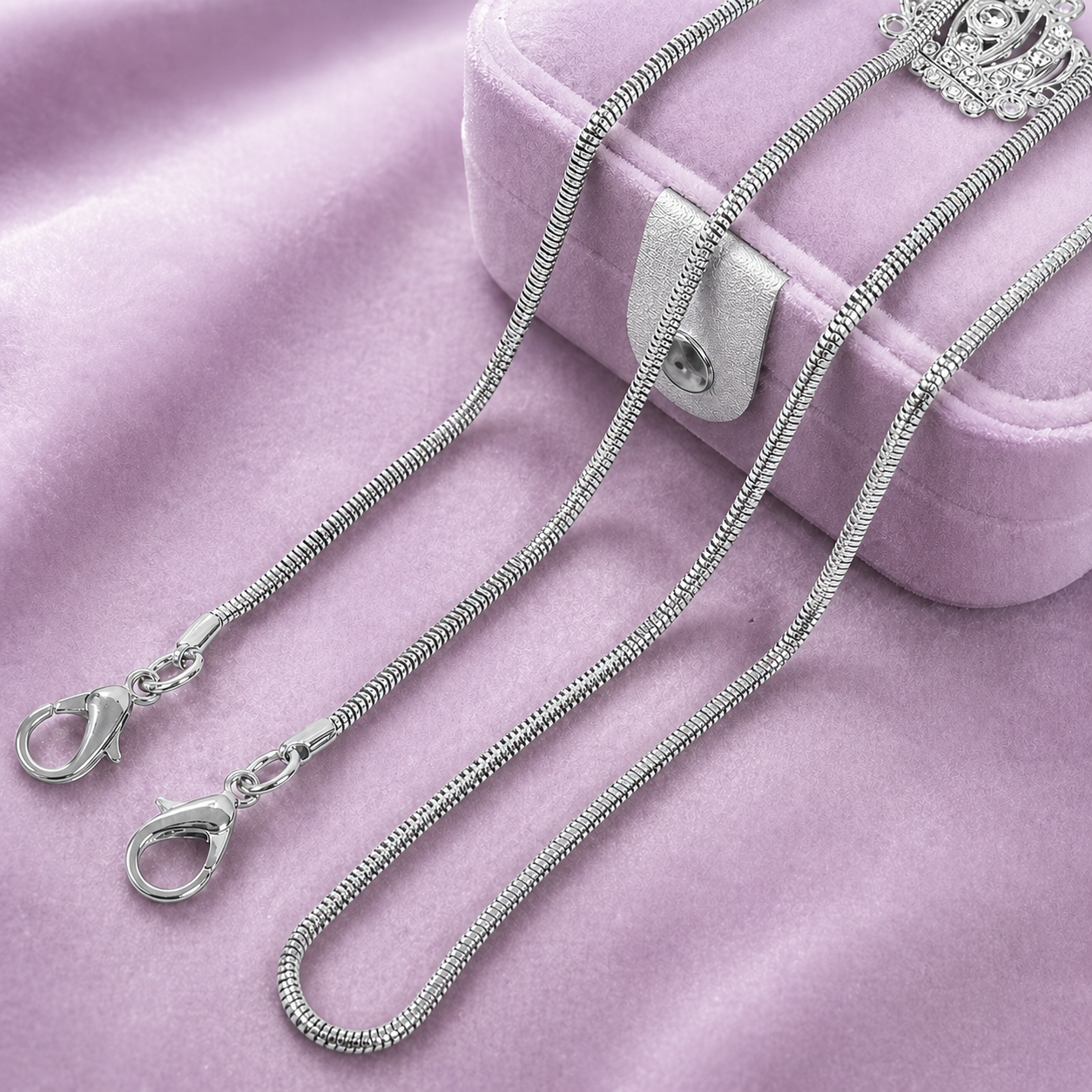 SNAKE CHAIN 18K WHITE GOLD SILVER