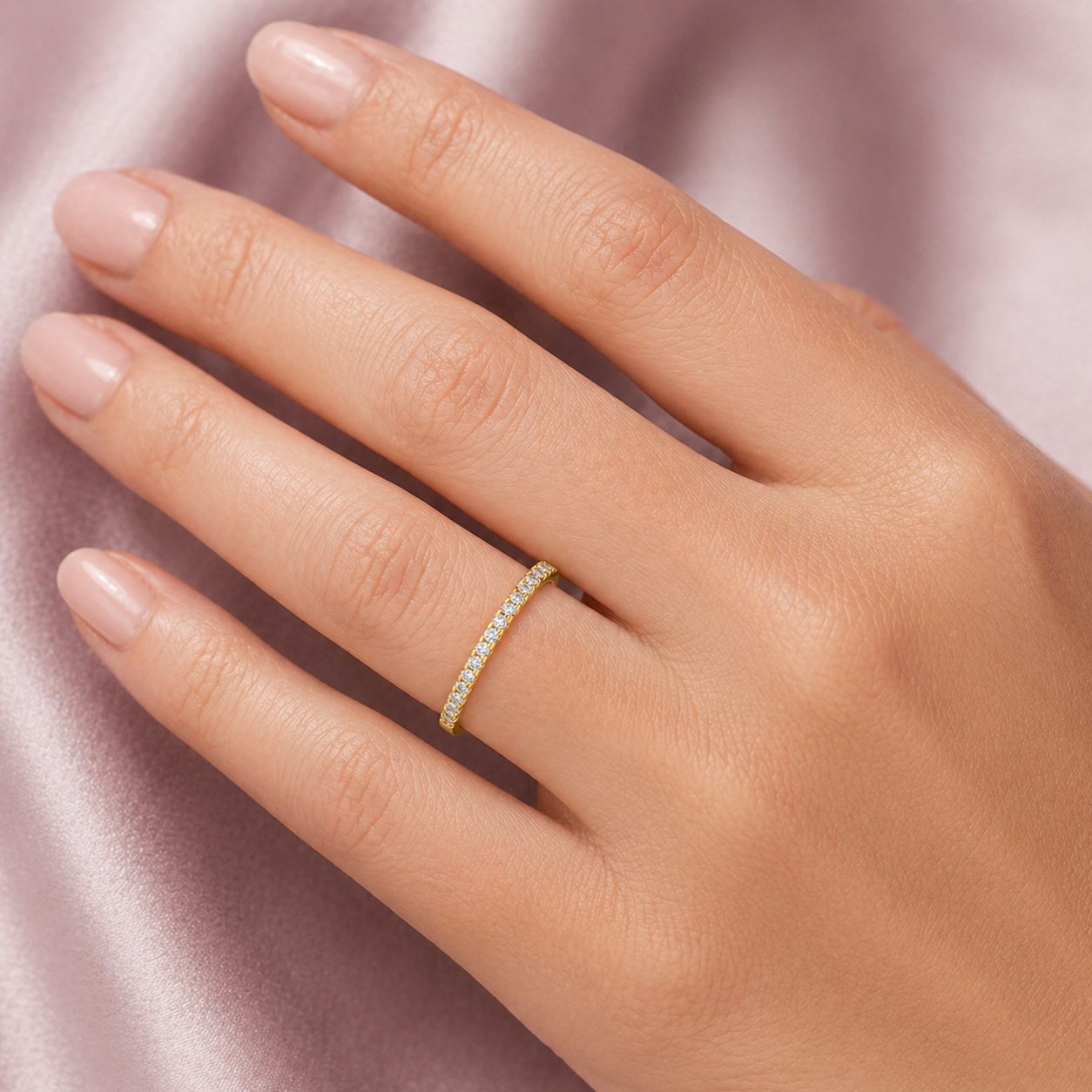 925 SILVER VVS1 ENGANGMENT RING MOISSANITE BAND 18K GOLD