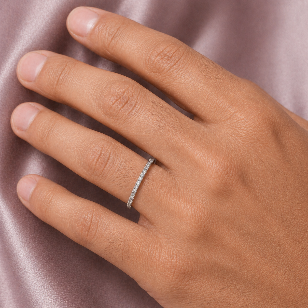 925 SILVER VVS1 ENGANGMENT RING MOISSANITE BAND 18K GOLD