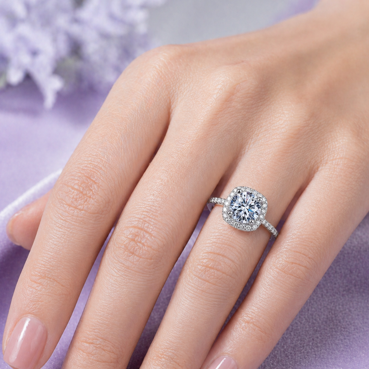 925 SILVER VVS1 ENGANGMENT RING MOISSANITE ADJUSTABLE SIZING ROUND 1CT