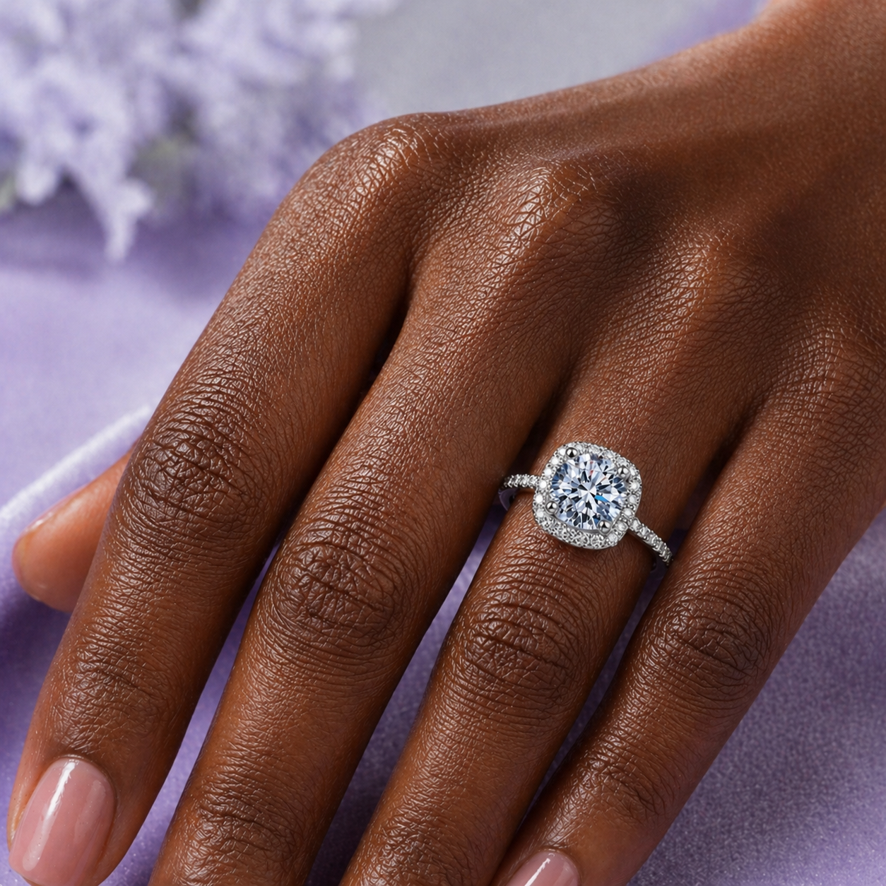 925 SILVER VVS1 ENGANGMENT RING MOISSANITE ADJUSTABLE SIZING ROUND 1CT