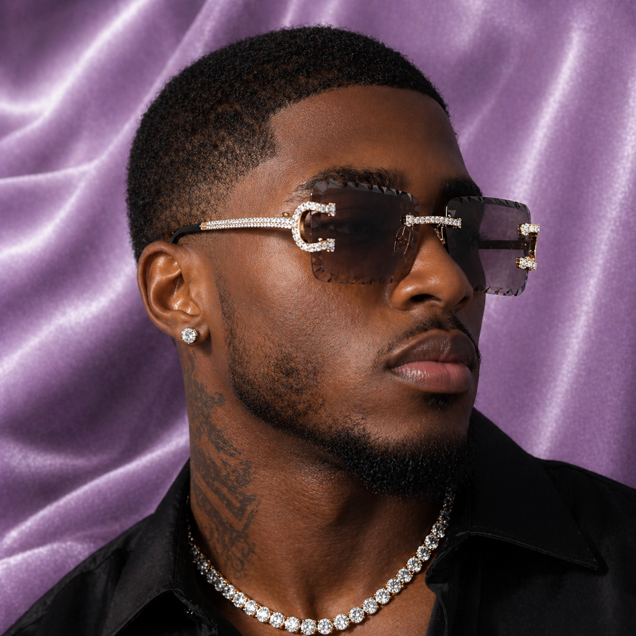 PURPLE DIAMOND SIMULANT GLASSES