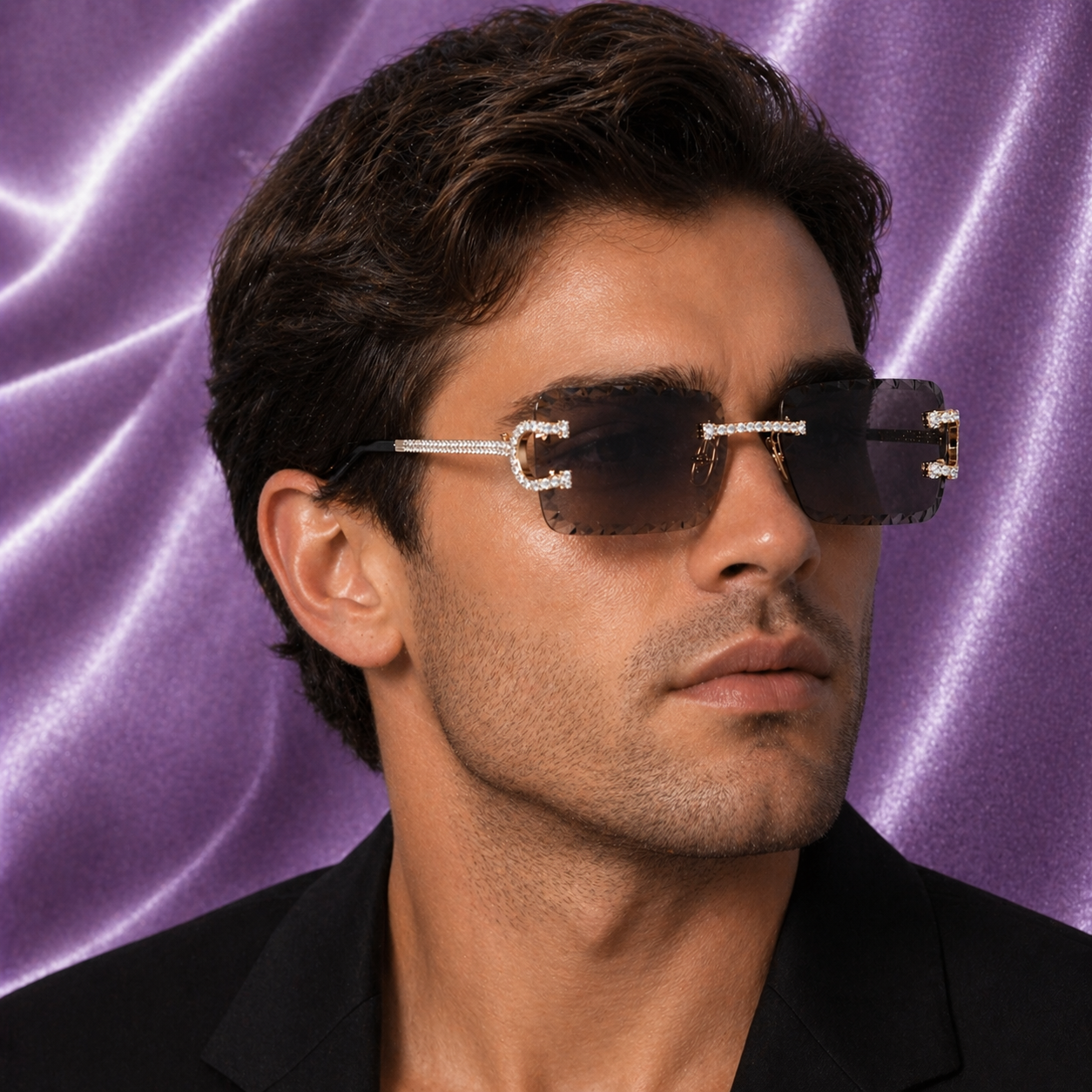 PURPLE DIAMOND SIMULANT GLASSES