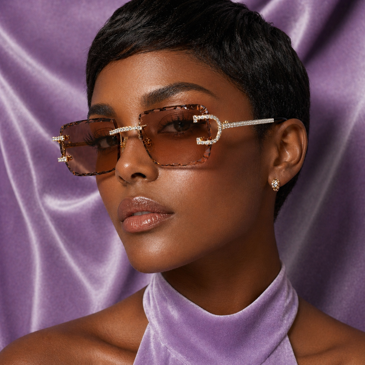 BROWN DIAMOND SIMULANT GLASSES