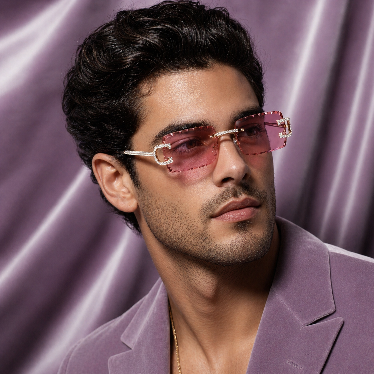 PINK DIAMOND SIMULANT GLASSES