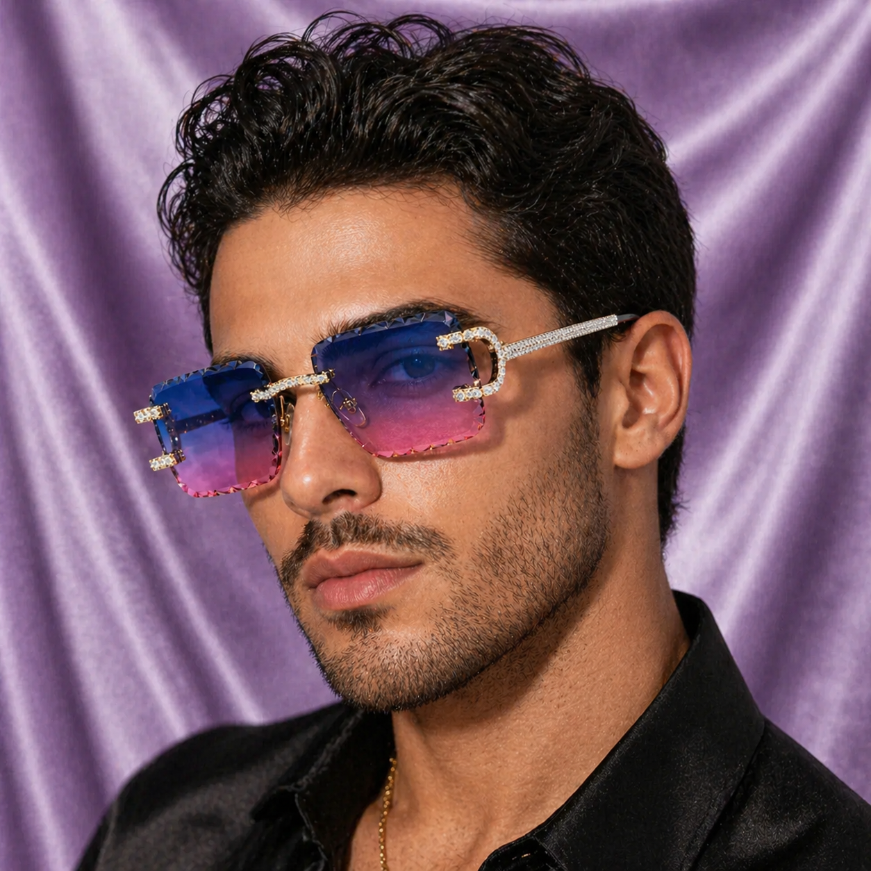 PINK/BLUE DIAMOND SIMULANT GLASSES