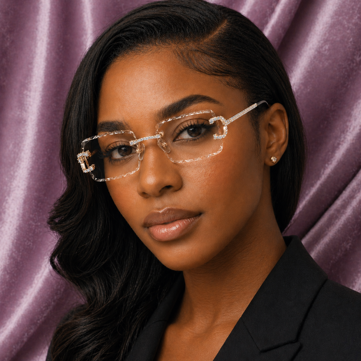 CLEAR DIAMOND SIMULANT GLASSES