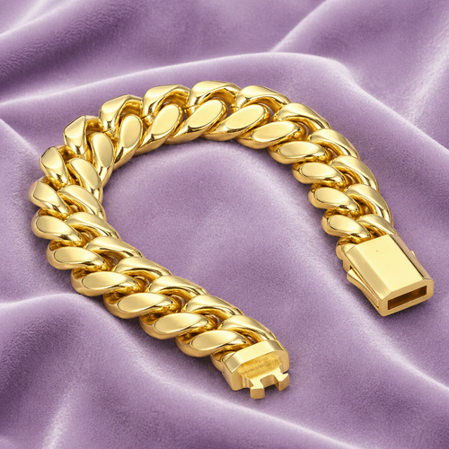 18K 12MM GOLD CUBAN LINK BRACELET