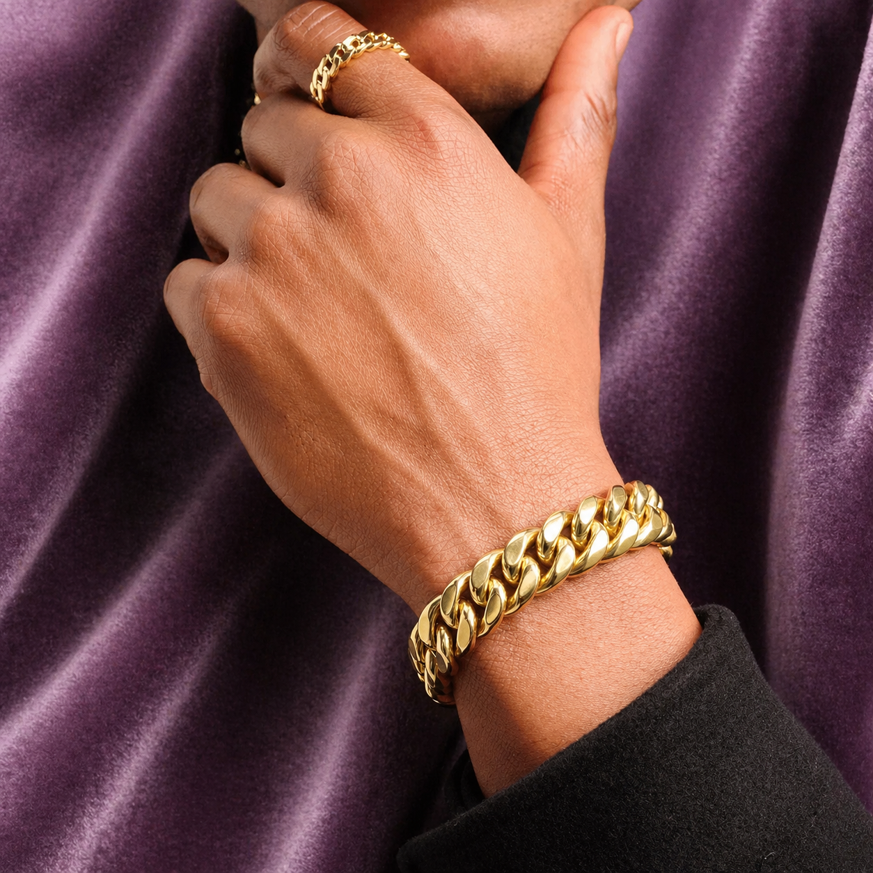 18K 12MM GOLD CUBAN LINK BRACELET