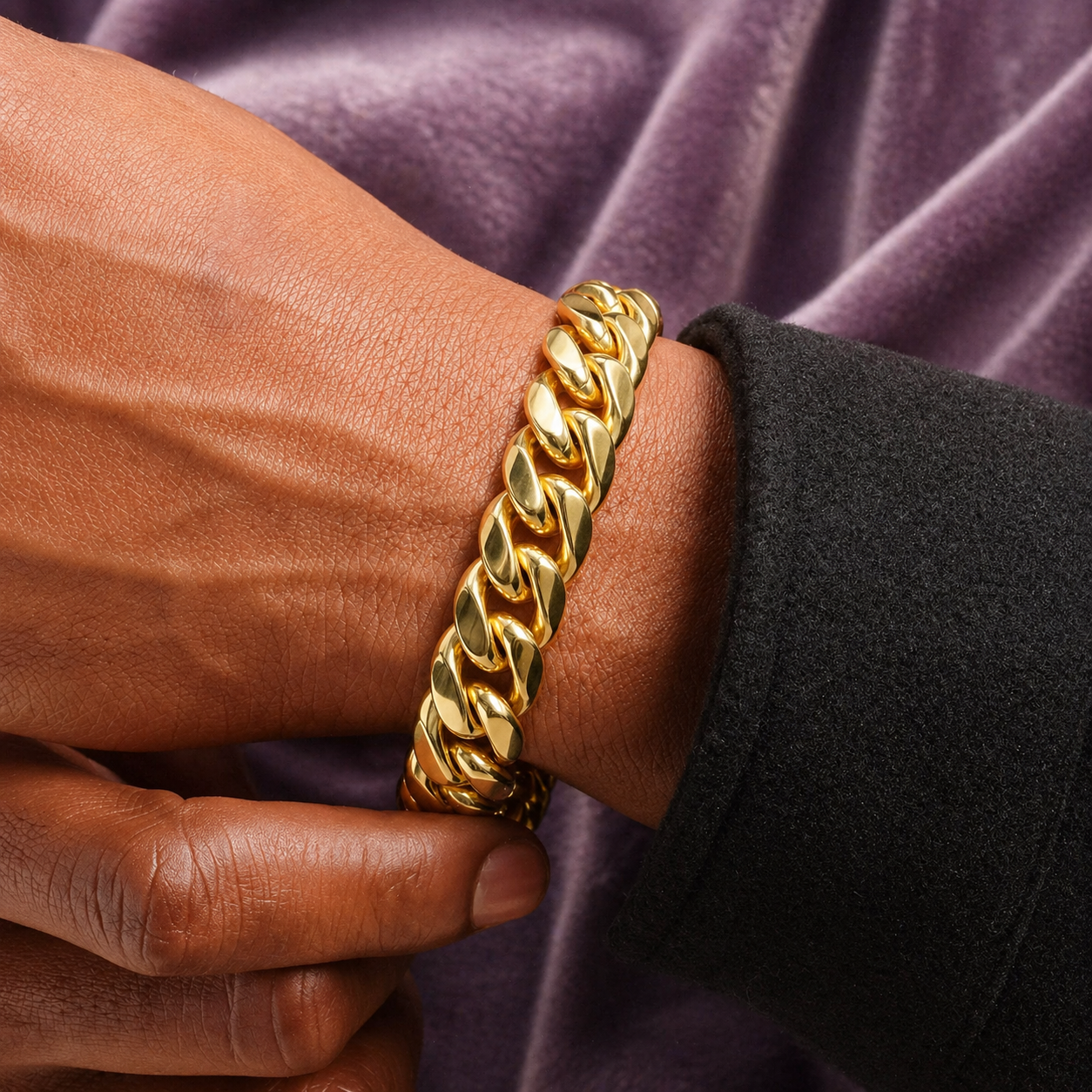 18K 12MM GOLD CUBAN LINK BRACELET