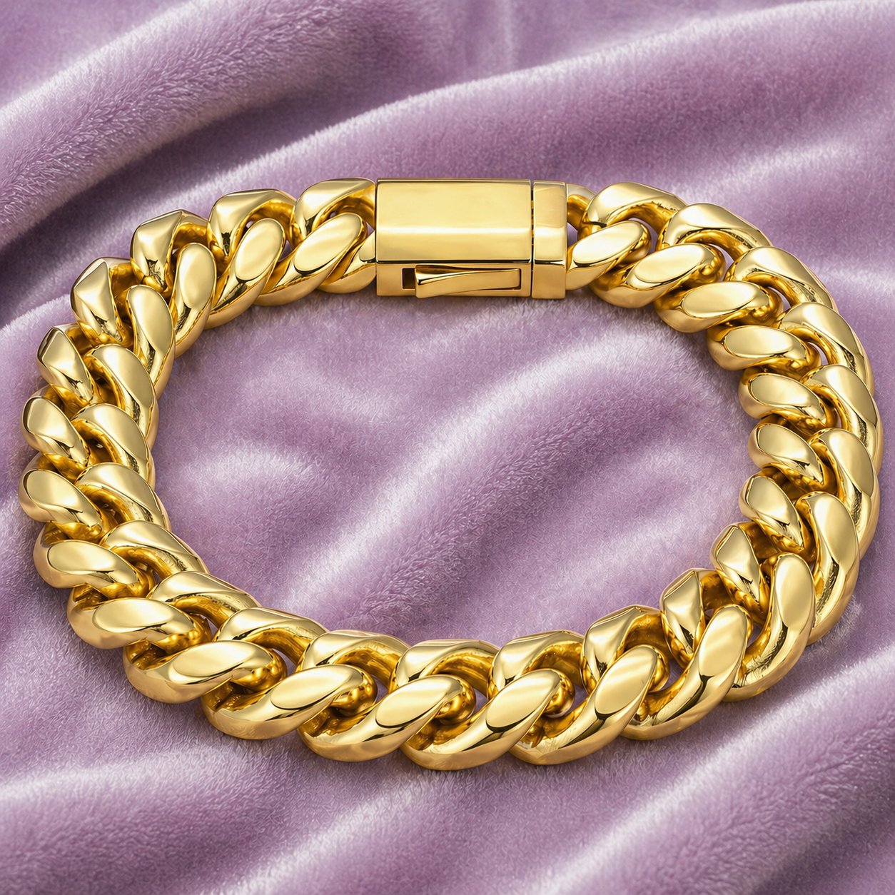 18K 12MM GOLD CUBAN LINK BRACELET