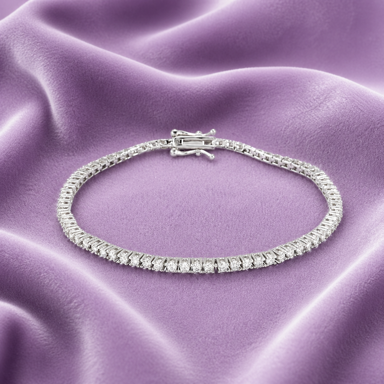 2MM VVS1 925 SILVER MOISSANITE TENNIS BRACELET