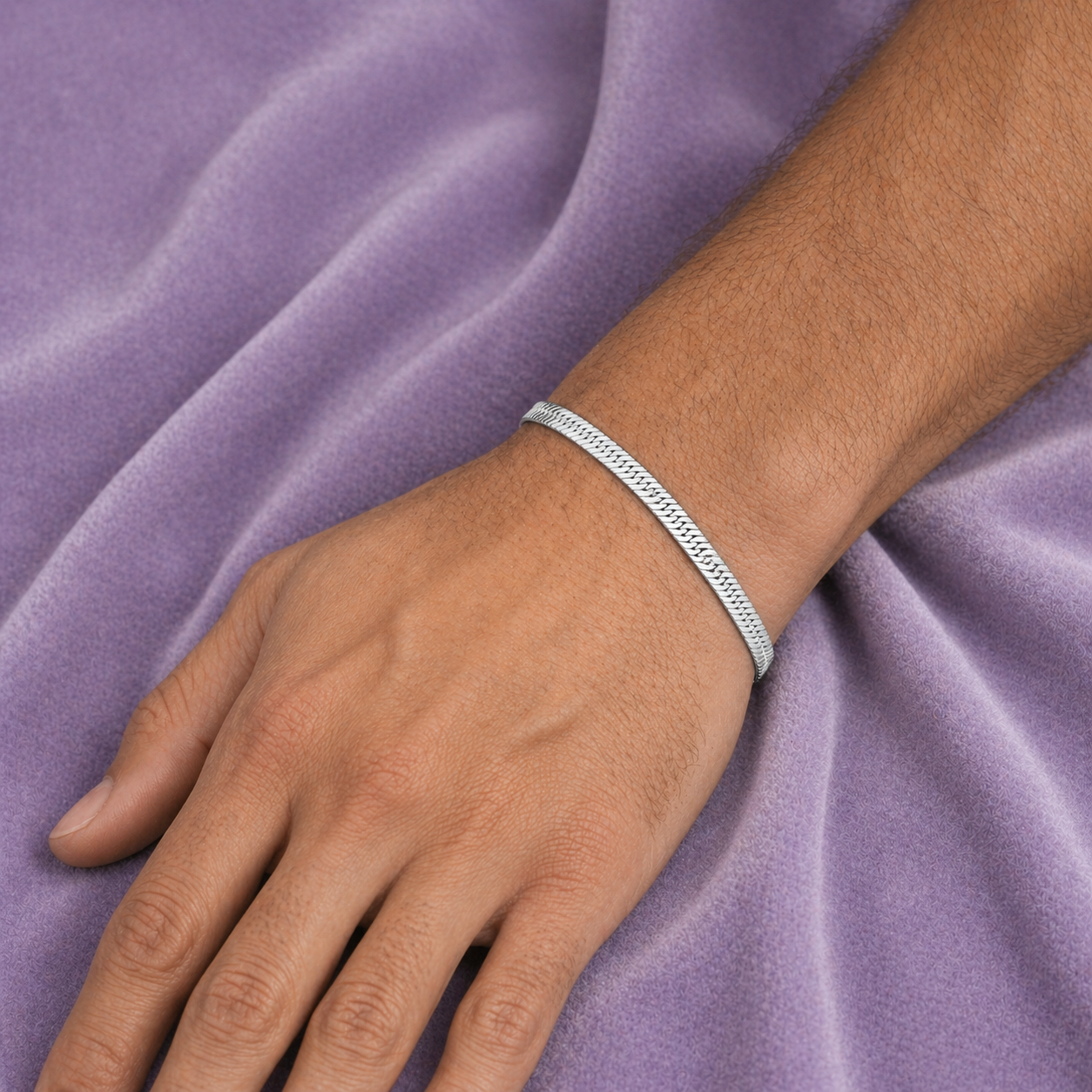5MM RAZOR BRACELET 18K GOLD AND SILVER