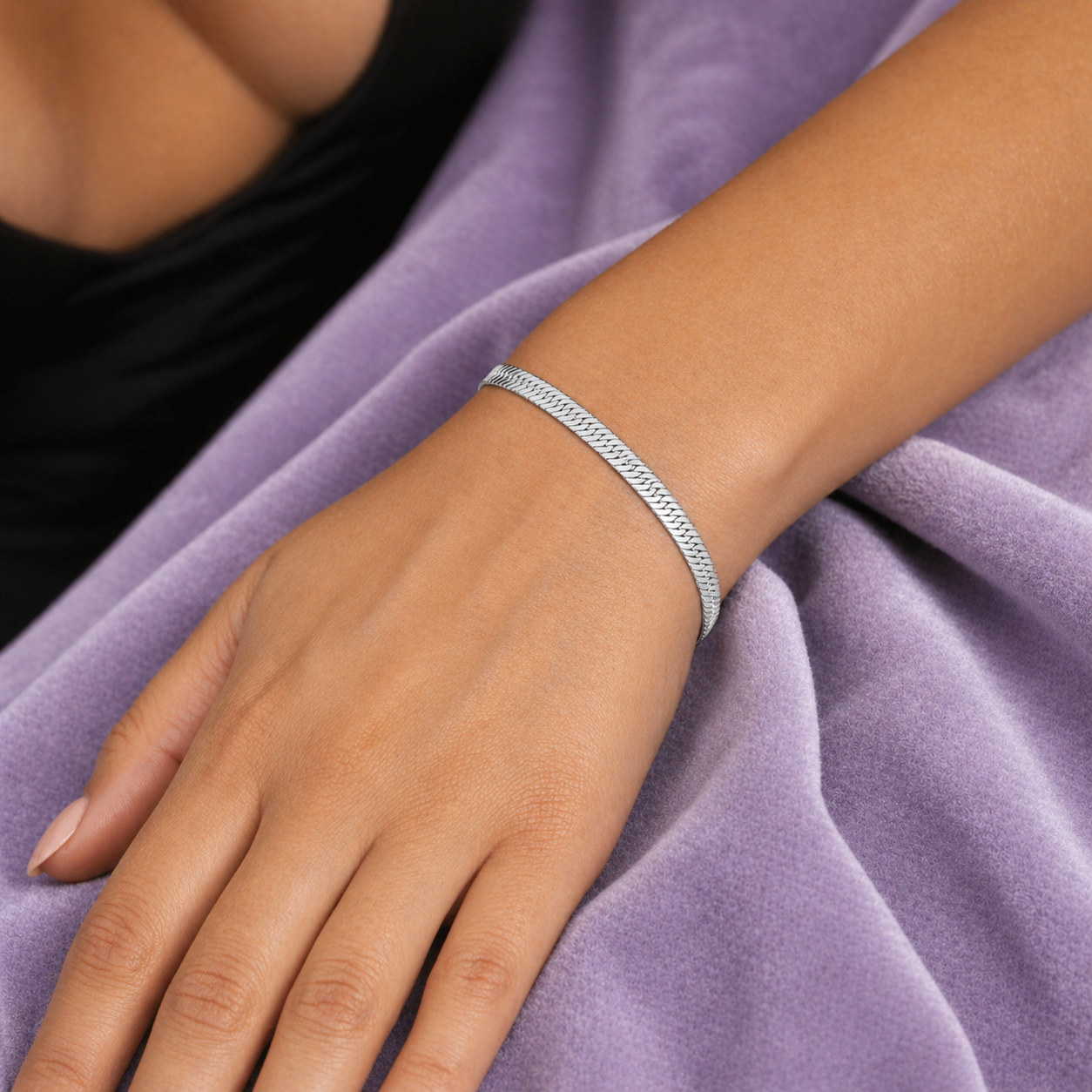 5MM RAZOR BRACELET 18K GOLD AND SILVER