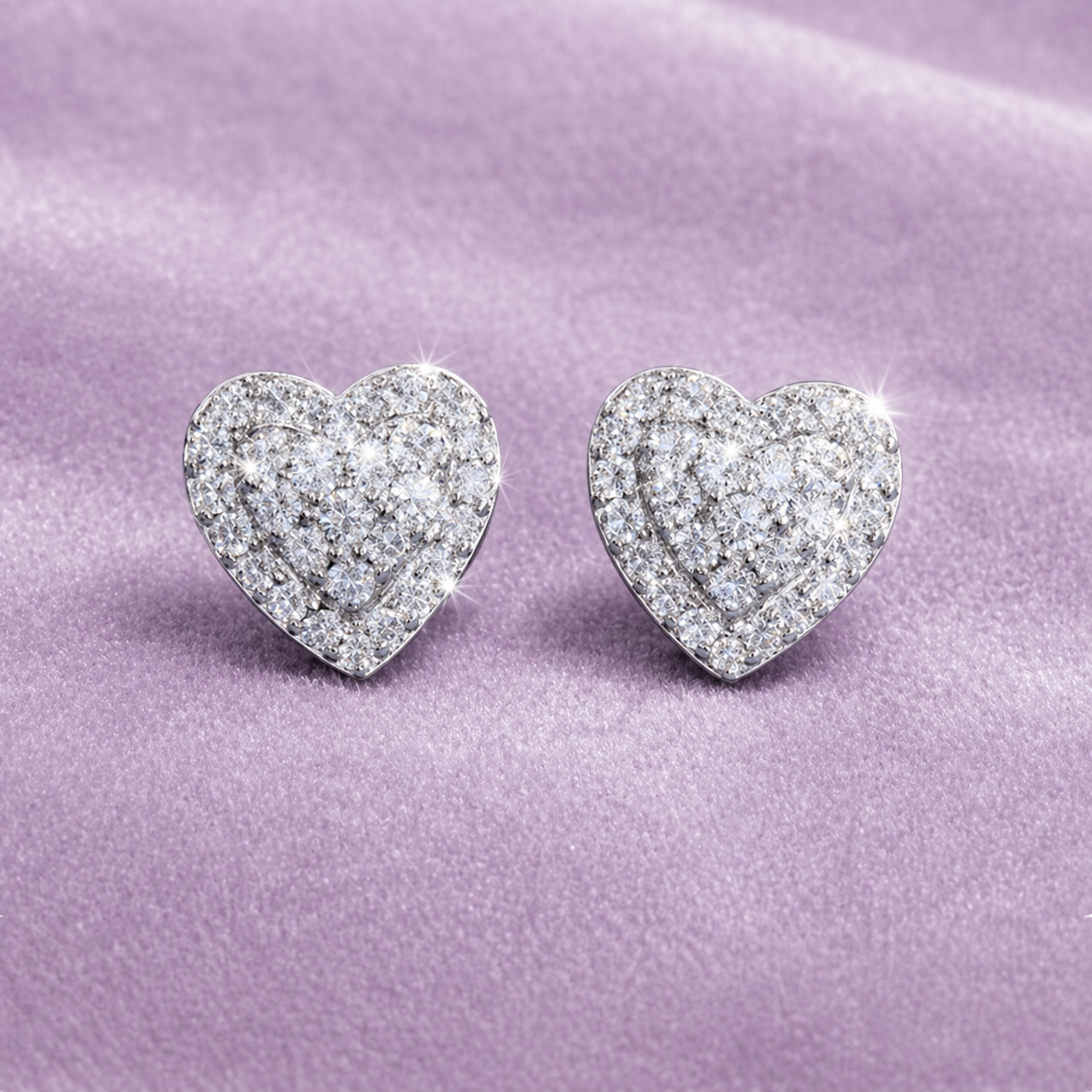 8MM 925 MOISSANITE HEART EARRINGS