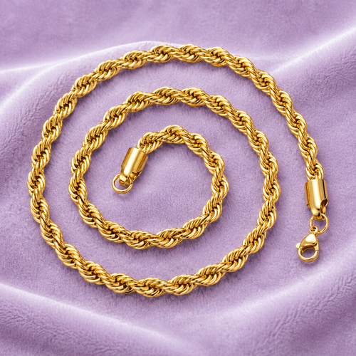 5MM 18K GOLD ROPE CHAIN ALL SIZES