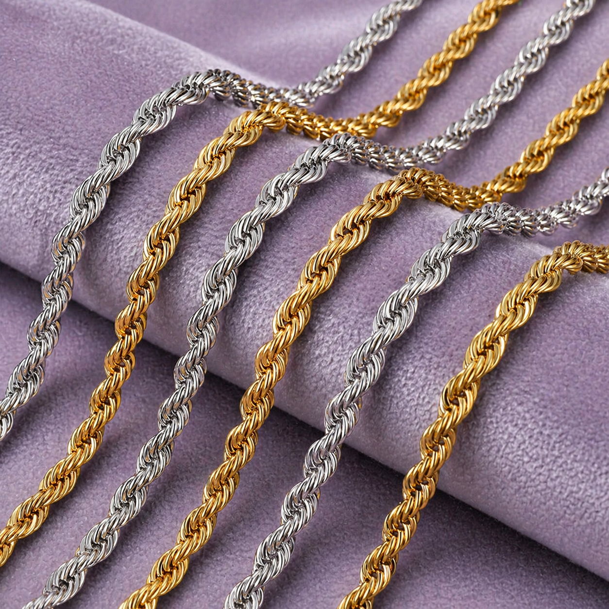 5MM 18K GOLD ROPE CHAIN ALL SIZES