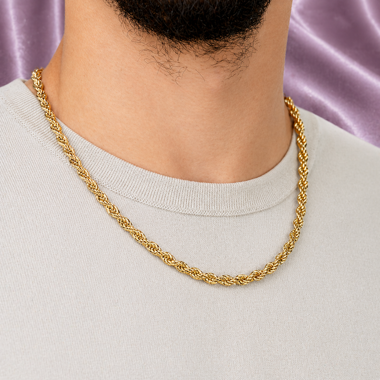 5MM 18K GOLD ROPE CHAIN ALL SIZES