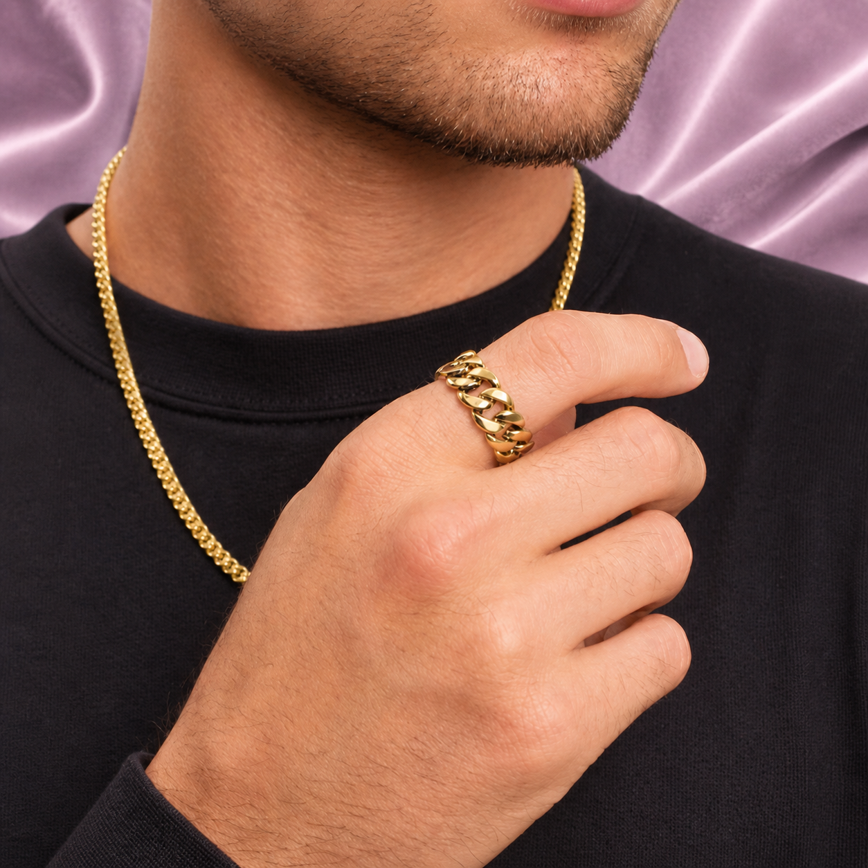 CUBAN RING 7MM 18K GOLD