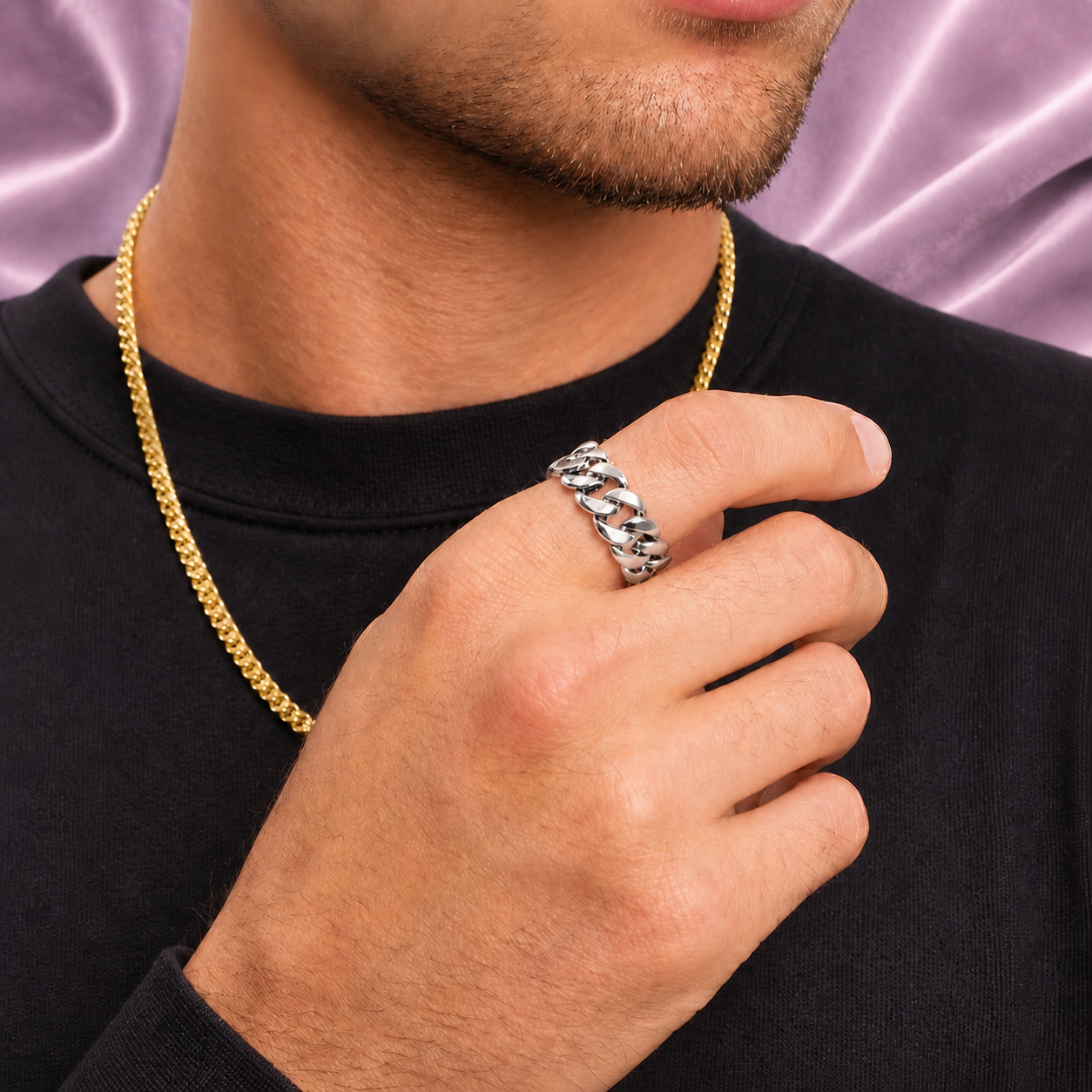 CUBAN RING 7MM 18K GOLD