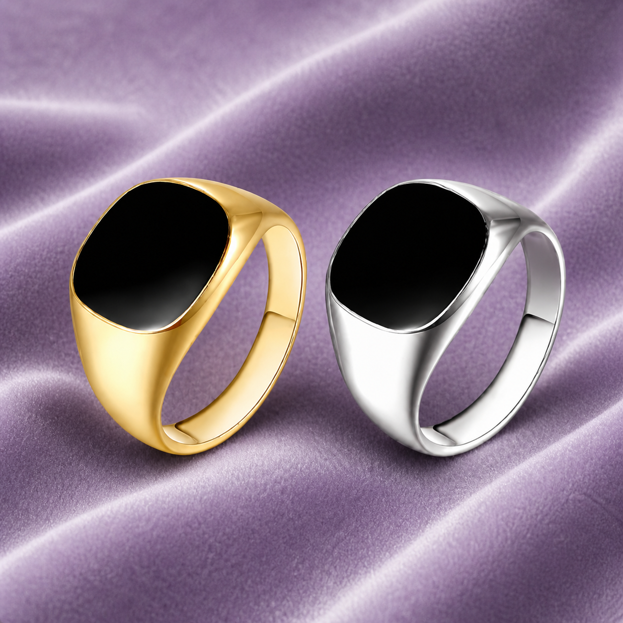 BLACK RING 15MM 18K GOLD