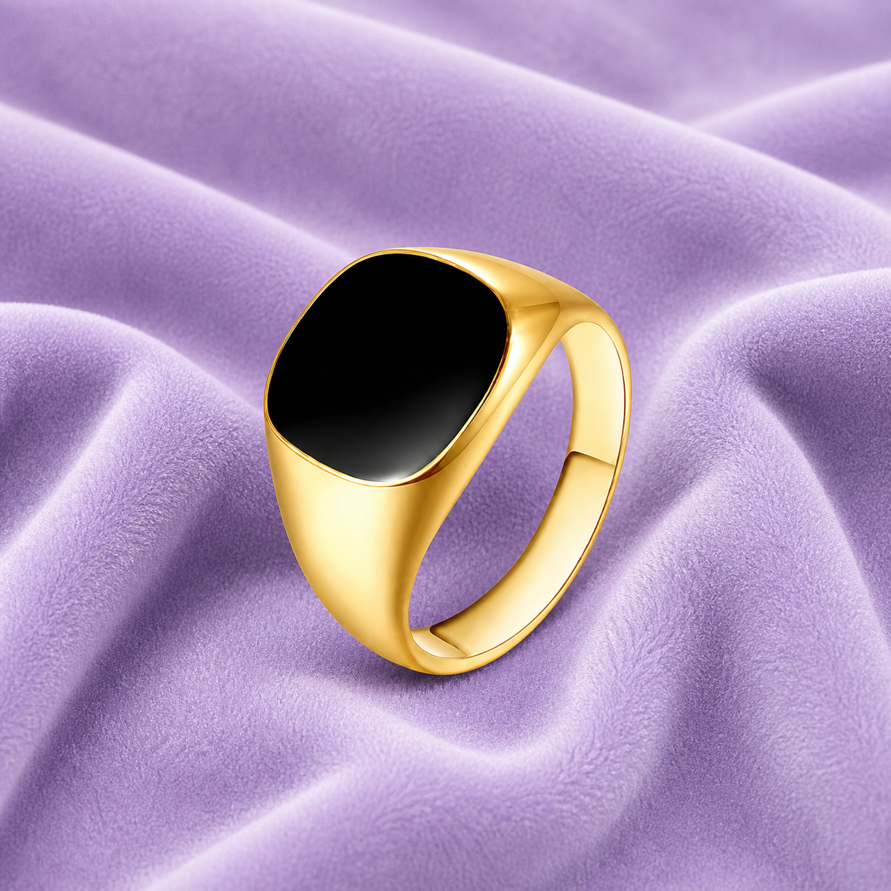 BLACK RING 15MM 18K GOLD