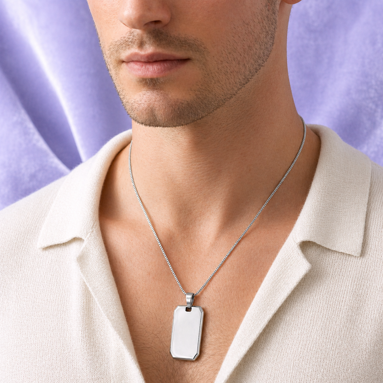 DOG TAG PENDANT 18KGOLD AND SILVER