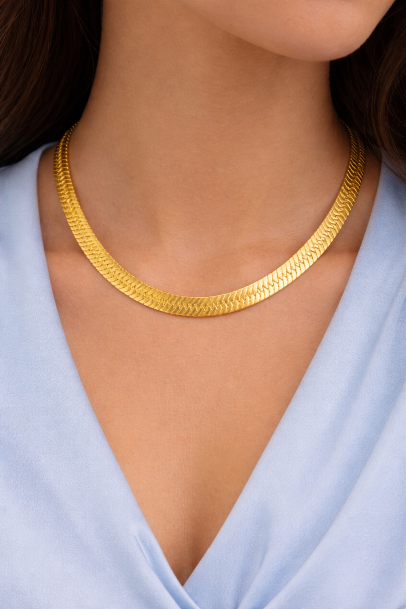 5MM 18K GOLD RAZOR CHAIN ALL SIZES