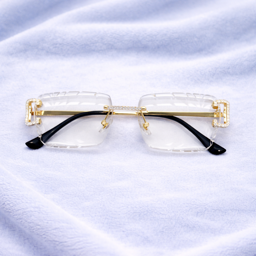 CLEAR DIAMOND SIMULANT GLASSES