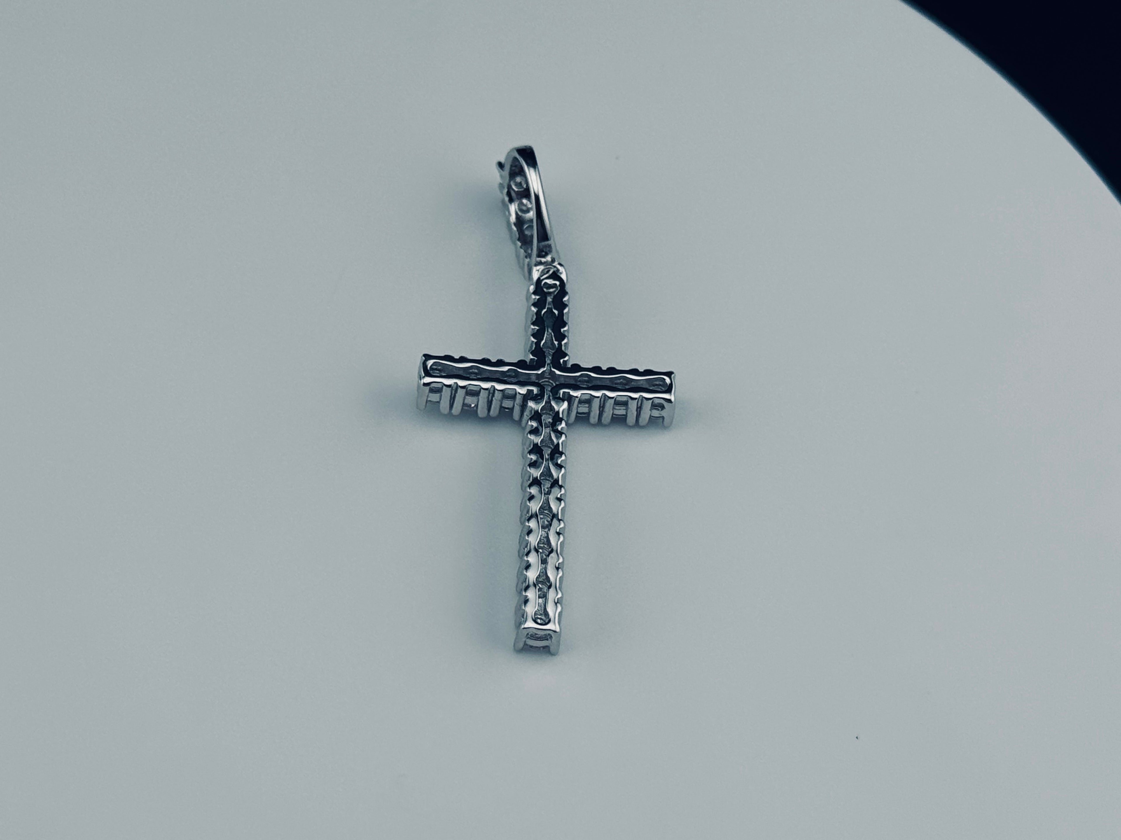 925 MOISSANITE SILVER 18K GOLD CROSS PENDANT VVS1