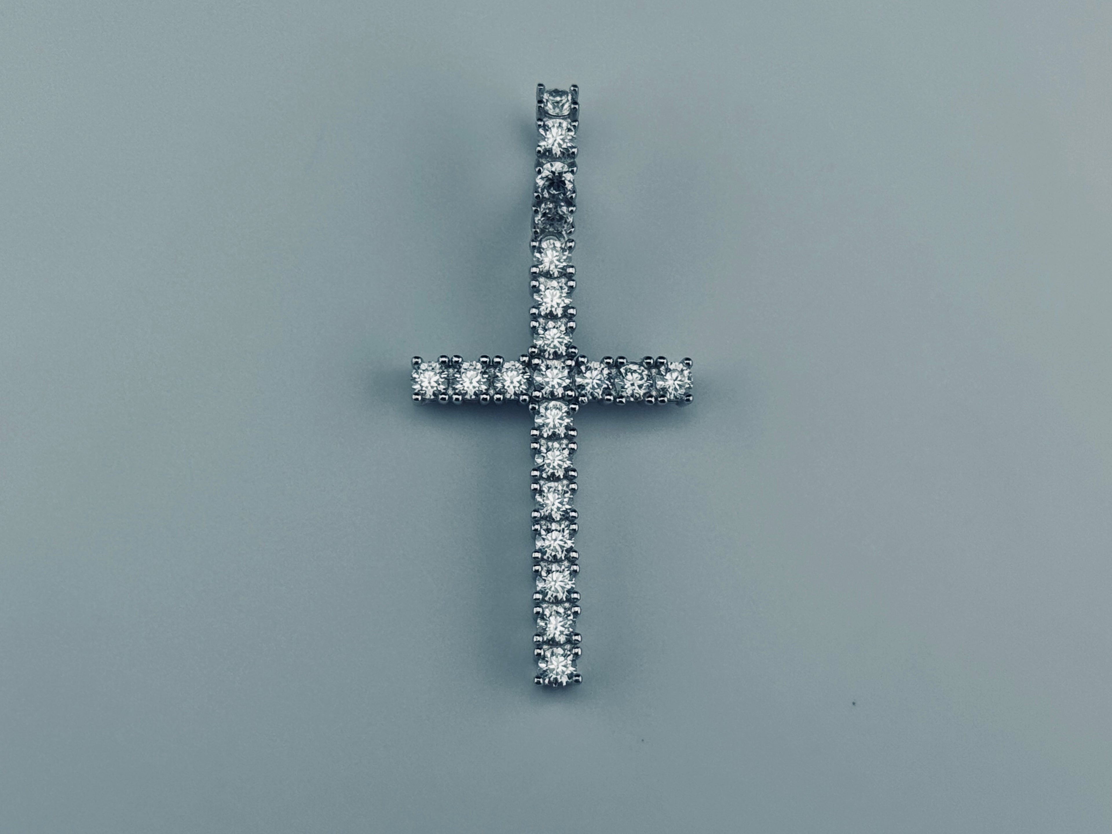 925 MOISSANITE SILVER 18K GOLD CROSS PENDANT VVS1