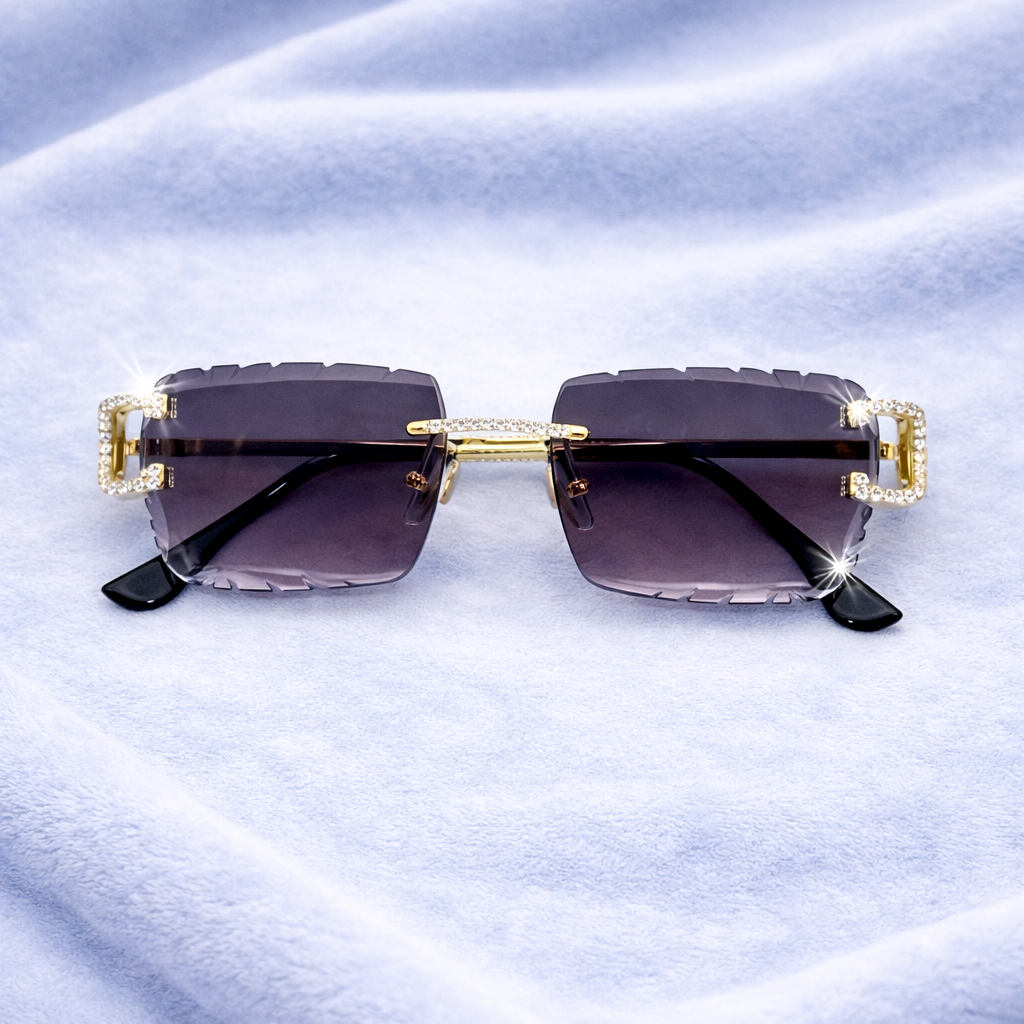 PURPLE DIAMOND SIMULANT GLASSES